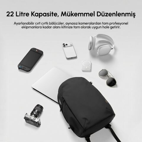 Ulanzi YY038 Urban Travel V2 22L Fotoğraf Makinesi Sırt Çantası Siyah - B222