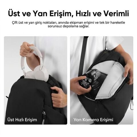 Ulanzi YY038 Urban Travel V2 22L Fotoğraf Makinesi Sırt Çantası Siyah - B222