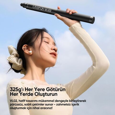 Ulanzi VL02 2.7 Metre Karbon Fiber Uzatılabilir Selfie Çubuğu 800g Taşıma Kapasiteli - T096