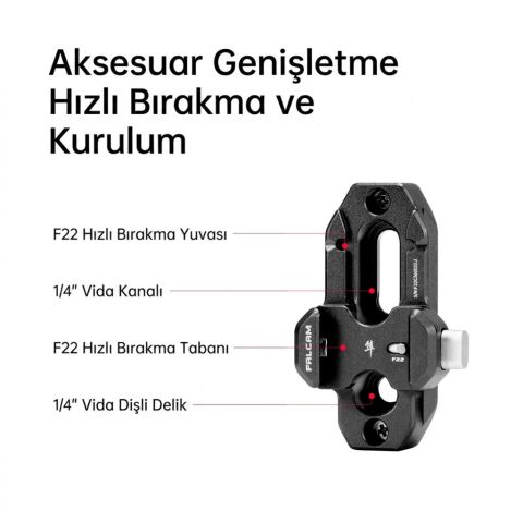 FALCAM F22 Quick Release to NATO Rail Adapter Montaj Aparatı Siyah - F22A3807B