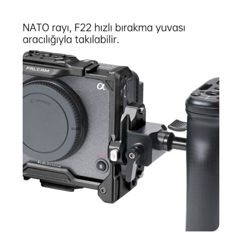 FALCAM F22 Quick Release to NATO Rail Adapter Montaj Aparatı Siyah - F22A3807B