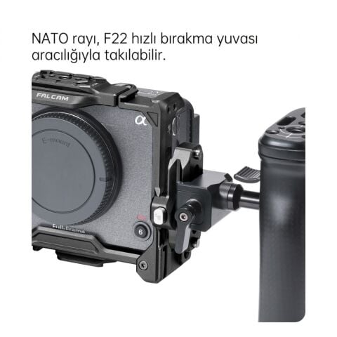 FALCAM F22 Quick Release to NATO Rail Adapter Montaj Aparatı Siyah - F22A3807B