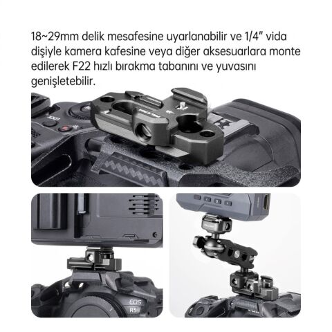 FALCAM F22 Quick Release to NATO Rail Adapter Montaj Aparatı Siyah - F22A3807B