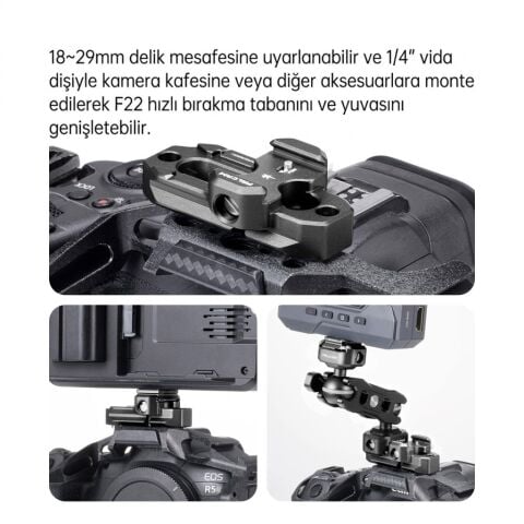 FALCAM F22 Quick Release to NATO Rail Adapter Montaj Aparatı Siyah - F22A3807B