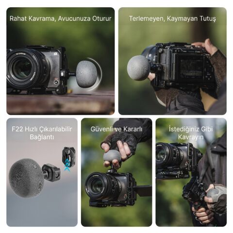 FALCAM F22 Quick Release Mushroom Handle Kamera Tutma Kolu Siyah - 3040B