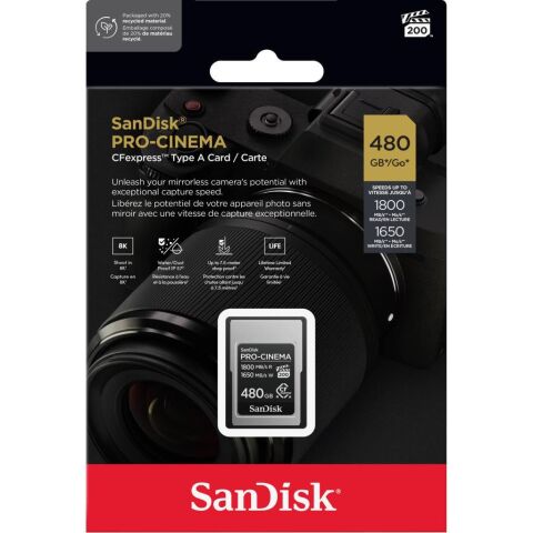 SANDISK 480GB PRO-CINEMA CFexpress Type A Hafıza Kartı (SDCFEA-480G-GN4NN)
