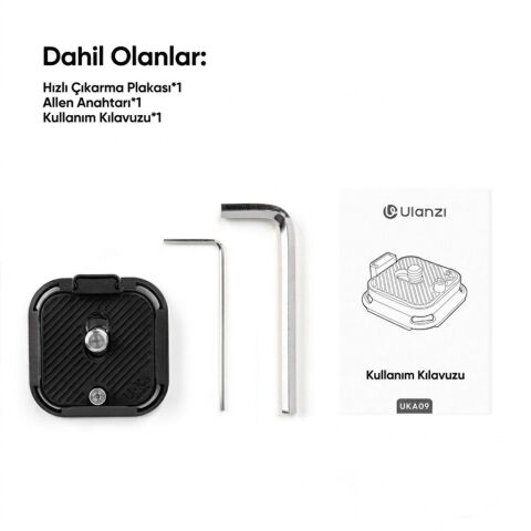 Ulanzi UKA09 Anti-Twist Quick Release Plate Uka Arca Uyumlu Kamera Montaj Plakası - C080