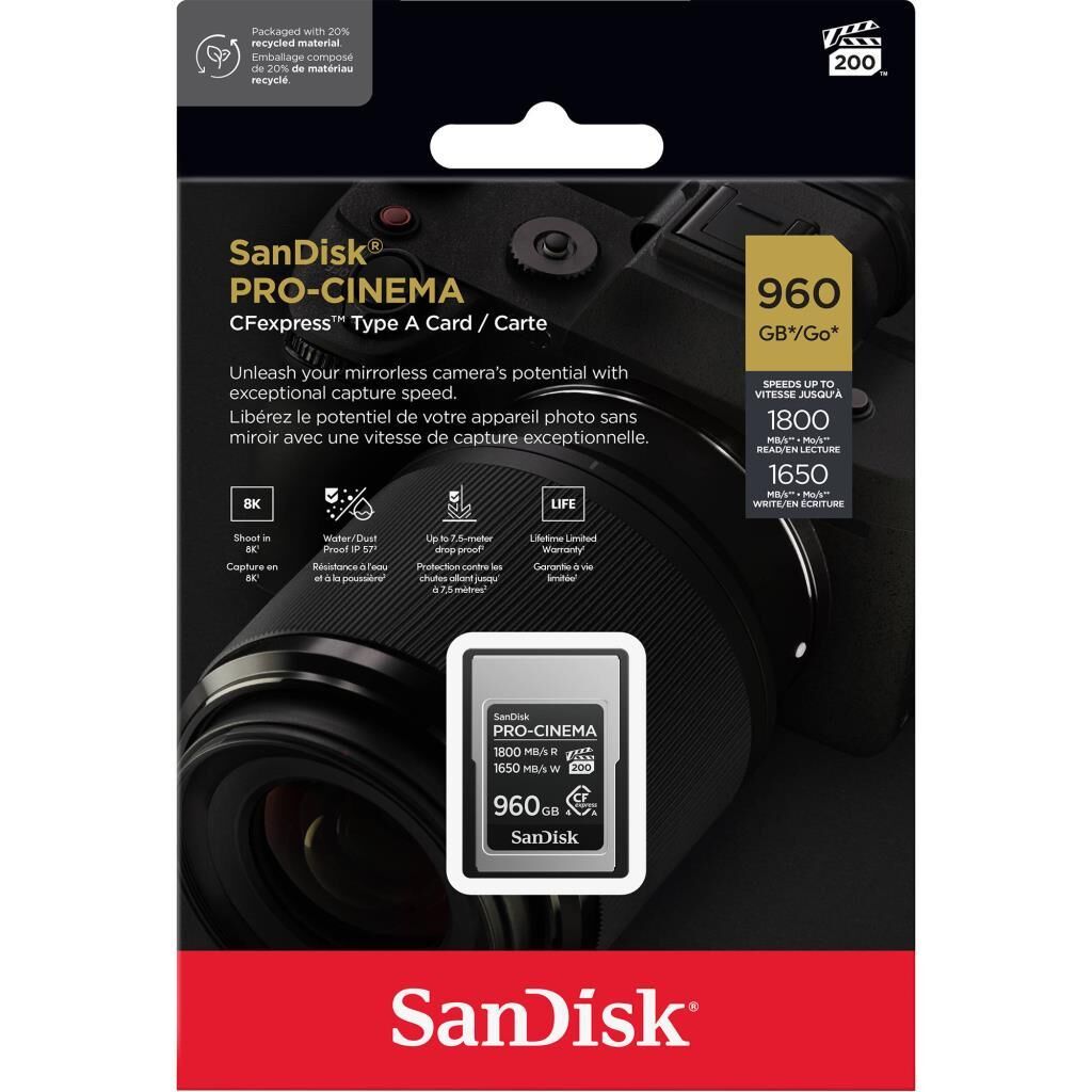 SANDISK 960GB PRO-CINEMA CFexpress Type A Hafıza Kartı (SDCFEA-960G-GN4NN)