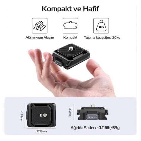 Ulanzi UKA03 Quick Release Base Plate Hızlı Bağlantı Tabanı Uka F38 Arca Uyumlu 4 Yönlü - C018
