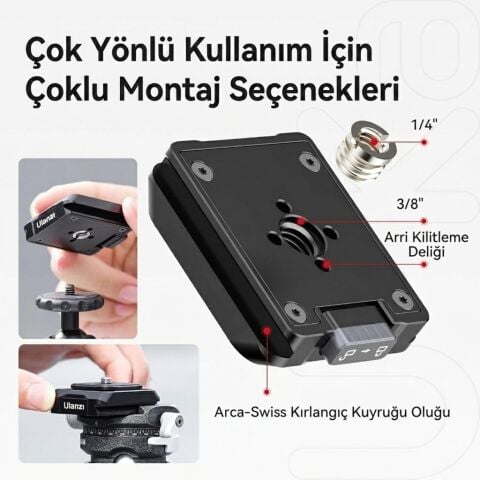Ulanzi UKA03 Quick Release Base Plate Hızlı Bağlantı Tabanı Uka F38 Arca Uyumlu 4 Yönlü - C018