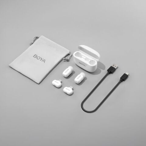 BOYA Mini Wireless Yaka Mikrofonu - Beyaz