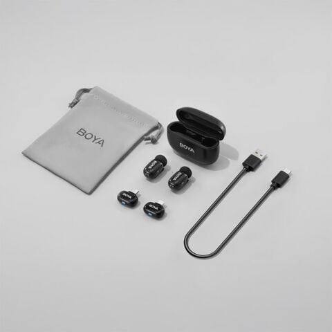 BOYA Mini Wireless Yaka Mikrofonu - Siyah