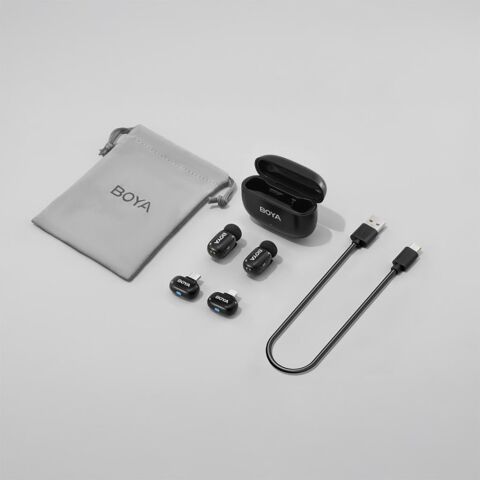 BOYA Mini Wireless Yaka Mikrofonu - Siyah