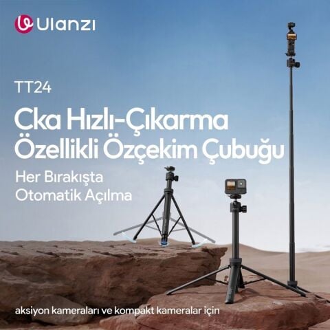 Ulanzi TT24 CKA 146cm Selfie Stick Tripod Kamera ve Telefon Uyumlu - S044A