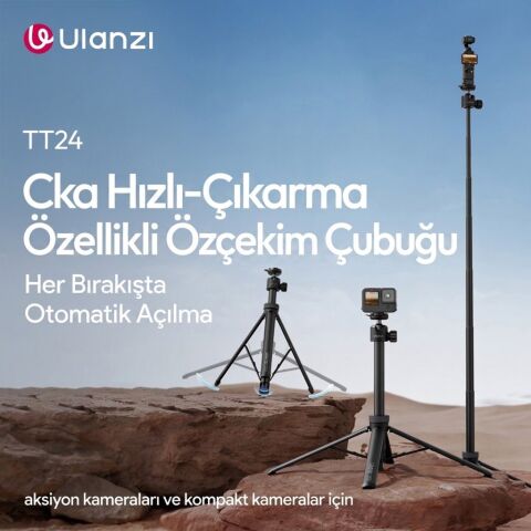 Ulanzi TT24 CKA 146cm Selfie Stick Tripod Kamera ve Telefon Uyumlu - S044A