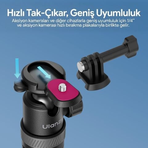 Ulanzi TT24 CKA 146cm Selfie Stick Tripod Kamera ve Telefon Uyumlu - S044A