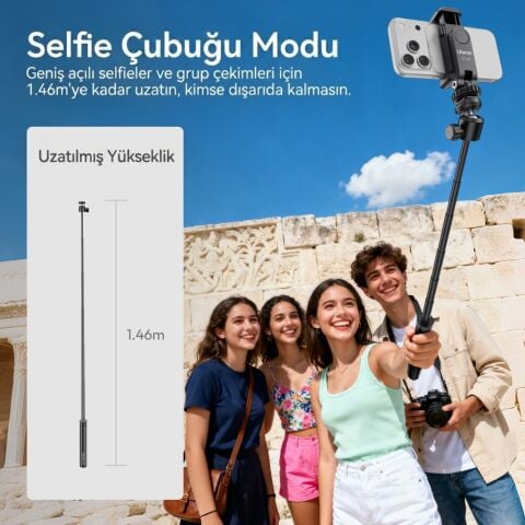 Ulanzi TT24 CKA 146cm Selfie Stick Tripod Kamera ve Telefon Uyumlu - S044A