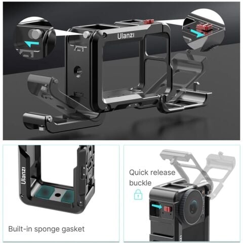 Ulanzi OA-14 Osmo Action 3 4 ve 5 Pro Uyumlu Metal Aksiyon Kamera Kafesi - 3204A