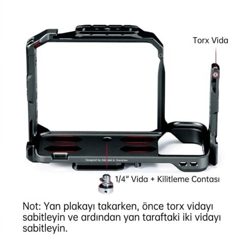 FALCAM F22 F38 F50 Quick Release Camera Cage A7C II Uyumlu Kamera Kafesi Siyah - C00B3A01B