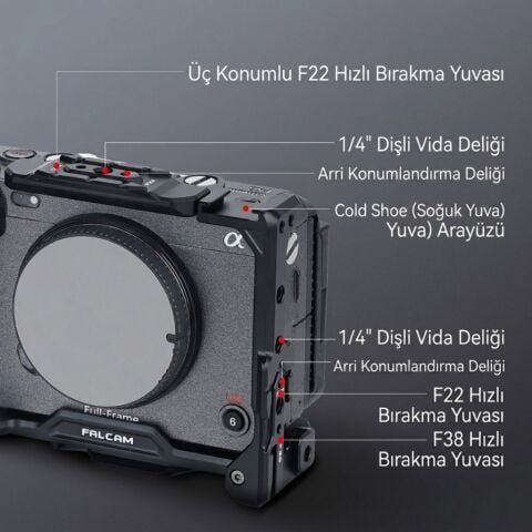 FALCAM F22 F38 F50 Quick Release V3 FX3 FX30 Uyumlu Modüler Kamera Kafesi Siyah - C00B2823B