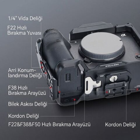 FALCAM F22 F38 F50 Quick Release V3 FX3 FX30 Uyumlu Modüler Kamera Kafesi Siyah - C00B2823B