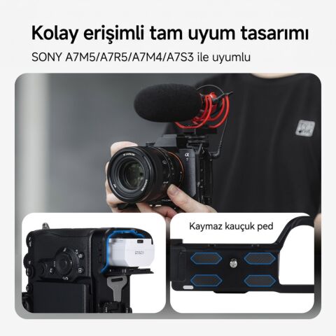 FALCAM F22 F38 Quick Release L Bracket A7M4 A7S3 A7R5 Uyumlu Kamera L Braketi Siyah - C00B2976B