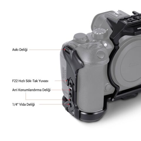 FALCAM F22 F38 F50 Quick Release Modüler Kamera Kafesi R5 II R5 R5C R6 R6 II Uyumlu Siyah - C00B4802B
