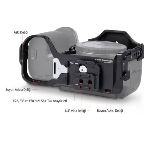 FALCAM F22 F38 F50 Quick Release Modüler Kamera Kafesi R5 II R5 R5C R6 R6 II Uyumlu Siyah - C00B4802B