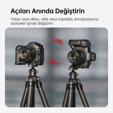 FALCAM F22 F38 F50 Quick Release Kamera L Bracket R5 II R5 R5C R6 R6 II R6 III Uyumlu Siyah - C00B5404B