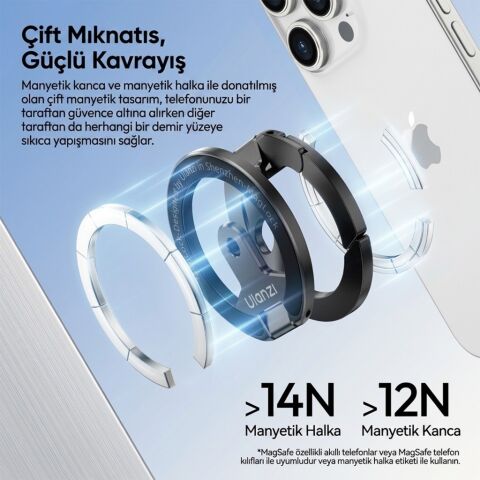 Ulanzi MA02 MagLock Dual Manyetik Telefon Standı Gümüş - C118