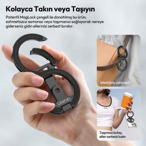 Ulanzi MA02 MagLock Dual Manyetik Telefon Standı Gümüş - C118