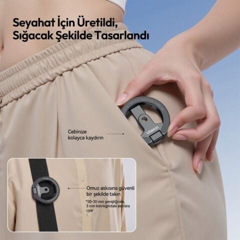 Ulanzi MA02 MagLock Dual Manyetik Telefon Standı Gümüş - C118