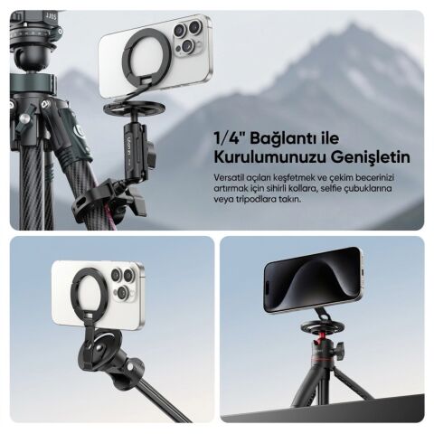 Ulanzi MA02 MagLock Dual Manyetik Telefon Standı Gümüş - C118