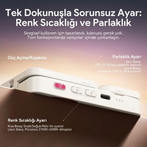 Ulanzi GL01 GlowUp Manyetik Telefon LED Dolgu Işığı Pembe - L287