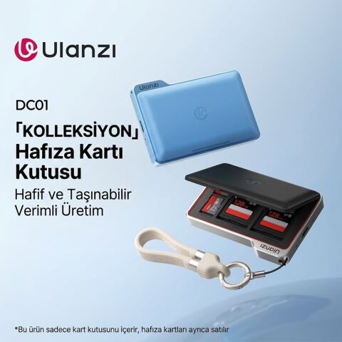 Ulanzi DC01 2 in 1 Taşınabilir SD Hafıza Kartı Saklama Kutusu Mavi - X149