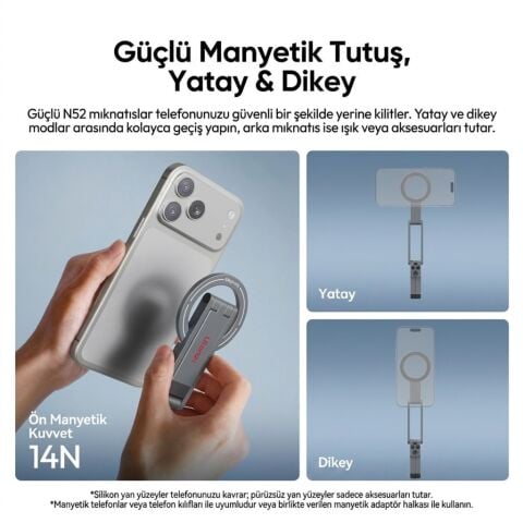 Ulanzi MA62 Katlanabilir Çok Açılı Manyetik Telefon Tripodu Standı - S096
