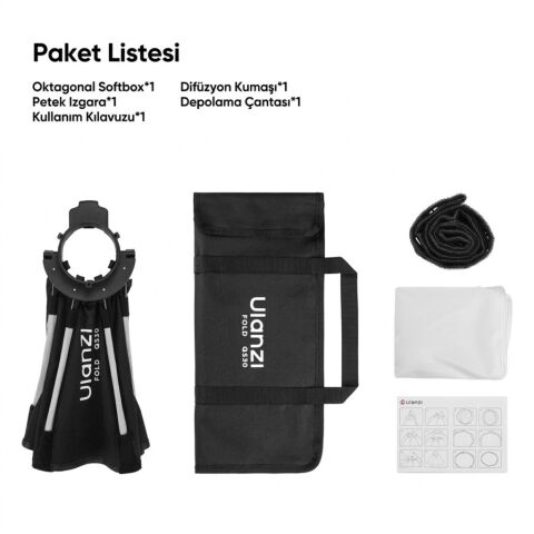 Ulanzi FOLD QS30 30cm Mini Bowens Mount Gridli Octagonal Softbox - L304
