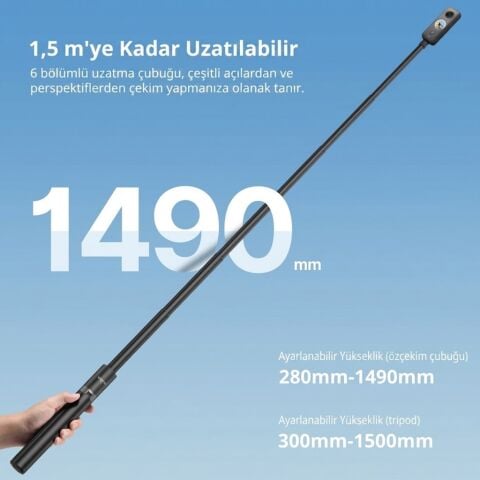 Ulanzi TT52 1.5m Aksiyon Kamera Uyumlu Hızlı Açılabilir Tripod - T090GBB3