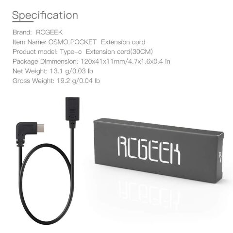 Dji Osmo Pocket Type-c Uzatma Kablosu