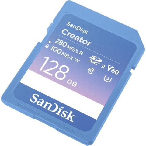 SanDisk Creator 128GB V60 280MB/s UHS-II SDXC Hafıza Kartı - SDSDXEP-128G-GNCIS