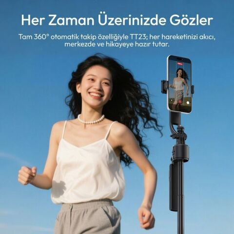Ulanzi TT23 163cm Yapay Zeka Takipli Hızlı Açılır Selfie Telefon Tripodu V2 - T168A