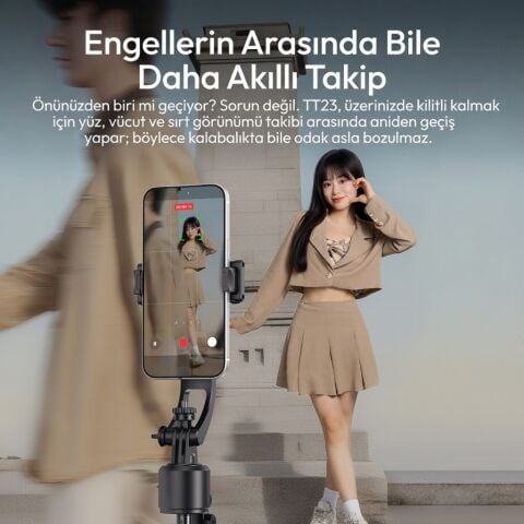 Ulanzi TT23 163cm Yapay Zeka Takipli Hızlı Açılır Selfie Telefon Tripodu V2 - T168A