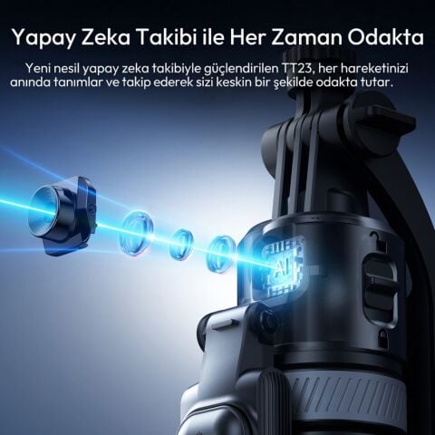 Ulanzi TT23 163cm Yapay Zeka Takipli Hızlı Açılır Selfie Telefon Tripodu V2 - T168A