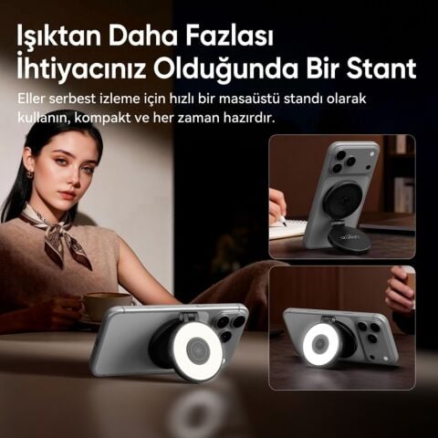 Ulanzi LM21 Manyetik LED Dolgu Işığı Mini Telefon Video Işığı Beyaz - L237