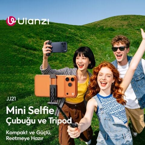 Ulanzi JJ21 Mini 3 in 1 Selfie Monopod Telefon Tutucu Tripod ve Kumandalı Grip - T184