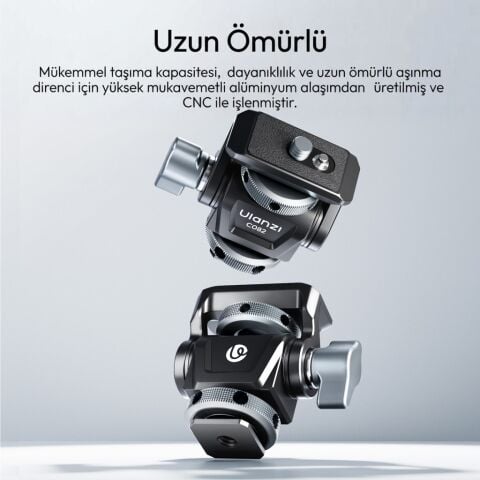 Ulanzi EA04 Adjustable Damping Ball Head Cold Shoe LED Işık ve Monitör Adaptörü - C086
