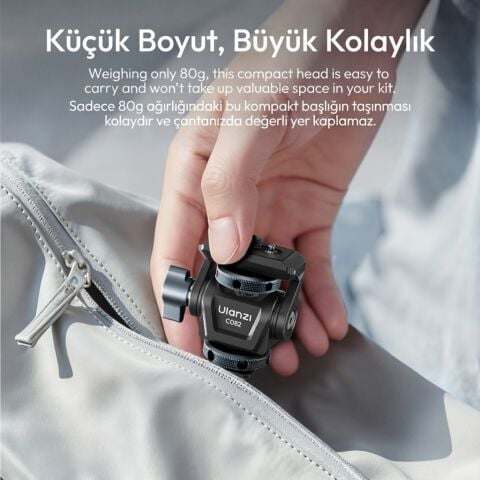 Ulanzi EA04 Adjustable Damping Ball Head Cold Shoe LED Işık ve Monitör Adaptörü - C086