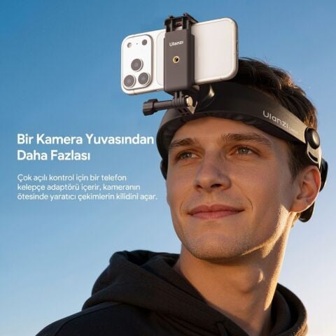 Ulanzi CM029 Ayarlanabilir Aksiyon Kamera ve Telefon Head Mount POV Çekim Sistemi - C098A