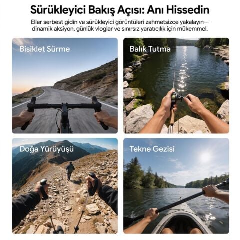 Ulanzi CM029 Ayarlanabilir Aksiyon Kamera ve Telefon Head Mount POV Çekim Sistemi - C098A
