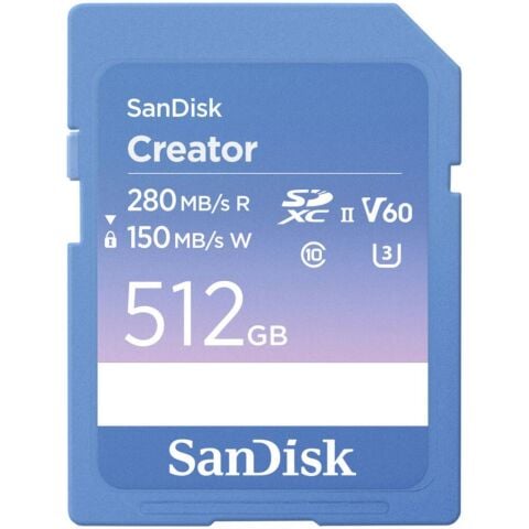 SanDisk Creator 512GB V60 280MB/s UHS-II SDXC Hafıza Kartı - SDSDXEP-512G-GNCIS